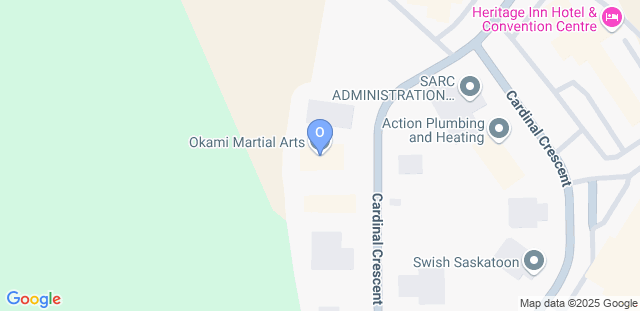 Map to Okami Martial Arts - Gracie Jiu Jitsu Saskatoon 